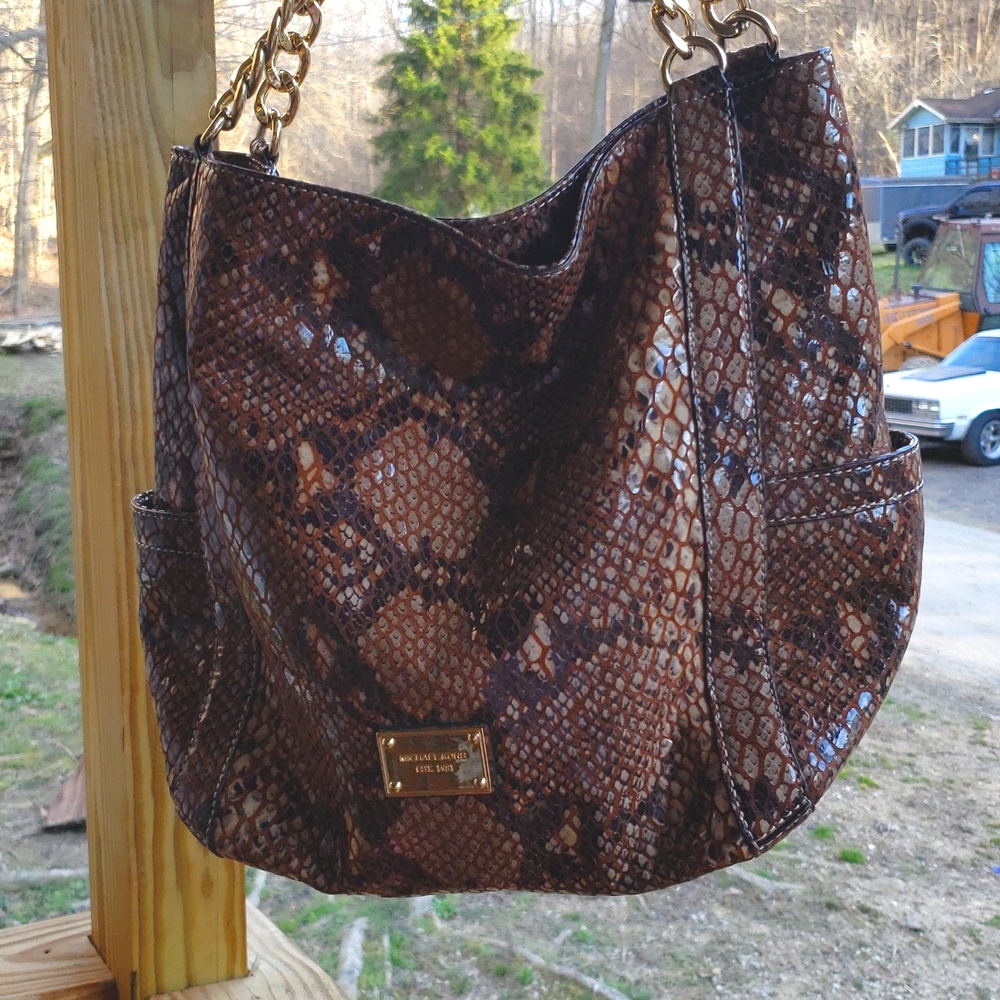 Extra Large snakeskin Michael Kors tote bag